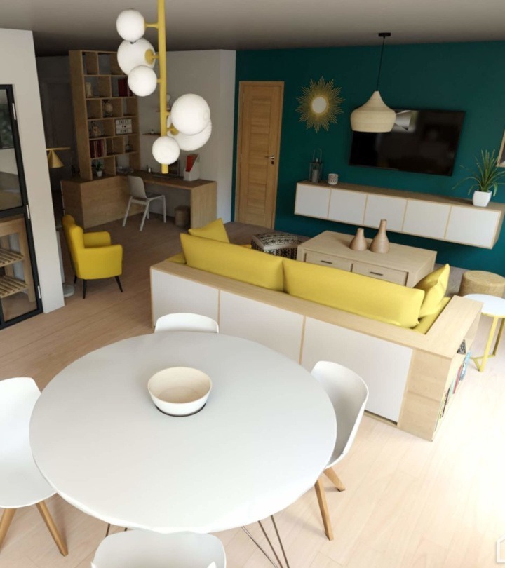 apartment living room 3D rendering made by HomeByMe