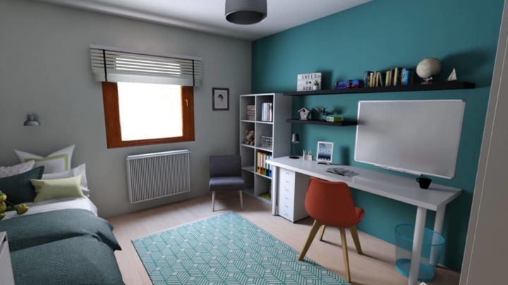 kids bedroom 3D rendering made in HomeByMe