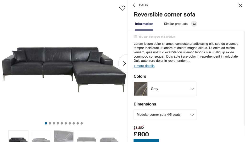 image of product rendering with description and price in HomeByMe