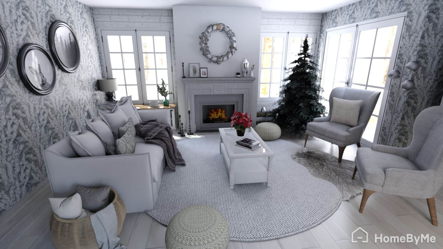 A HomeByMe user created living room in holiday decor