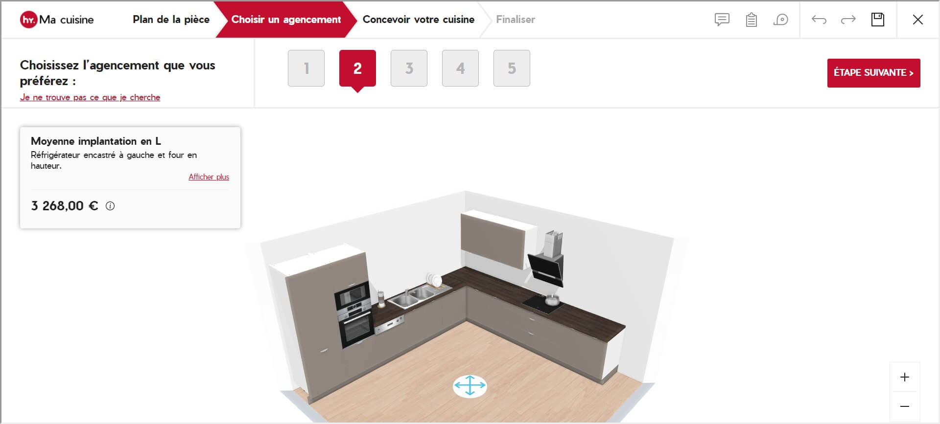 hygena 3d planning solution kitchen layout autoproposal